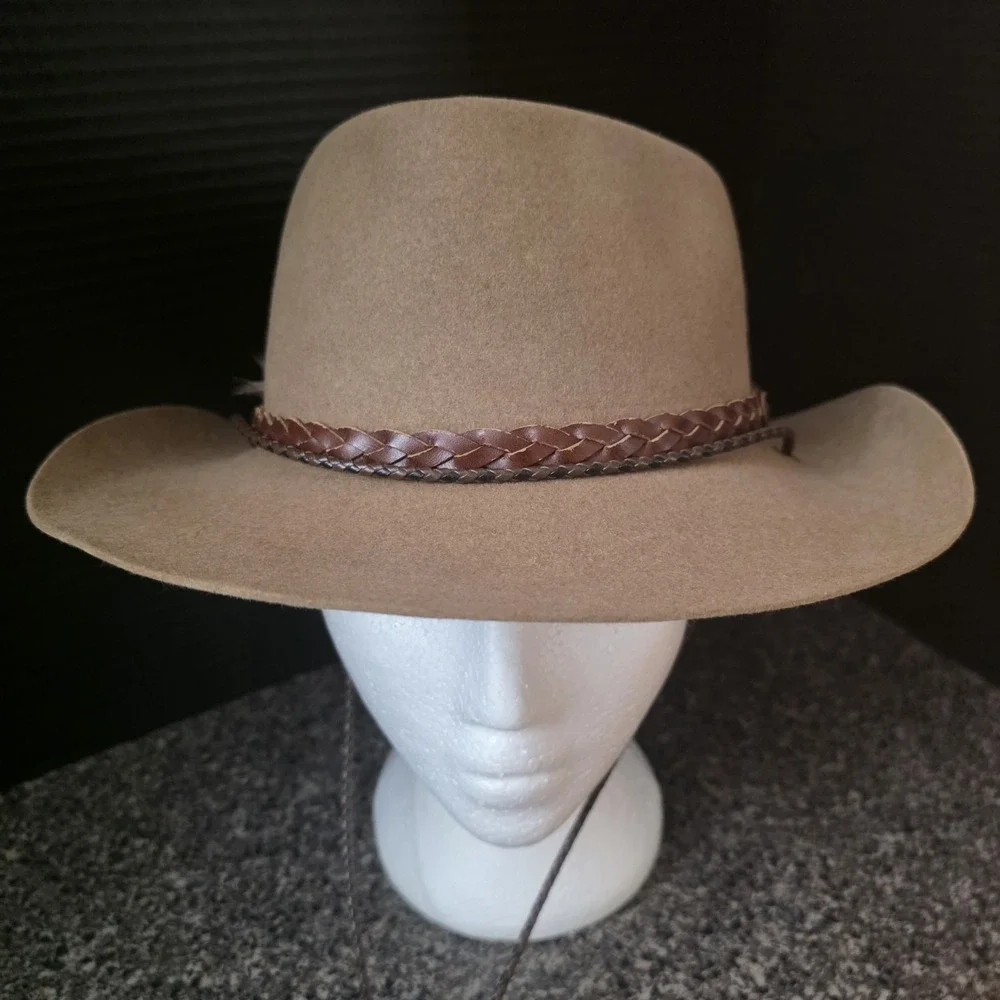 Vintage Akubra Western Australian Stockman Hat Brown Felt Mens Size 58 Outback